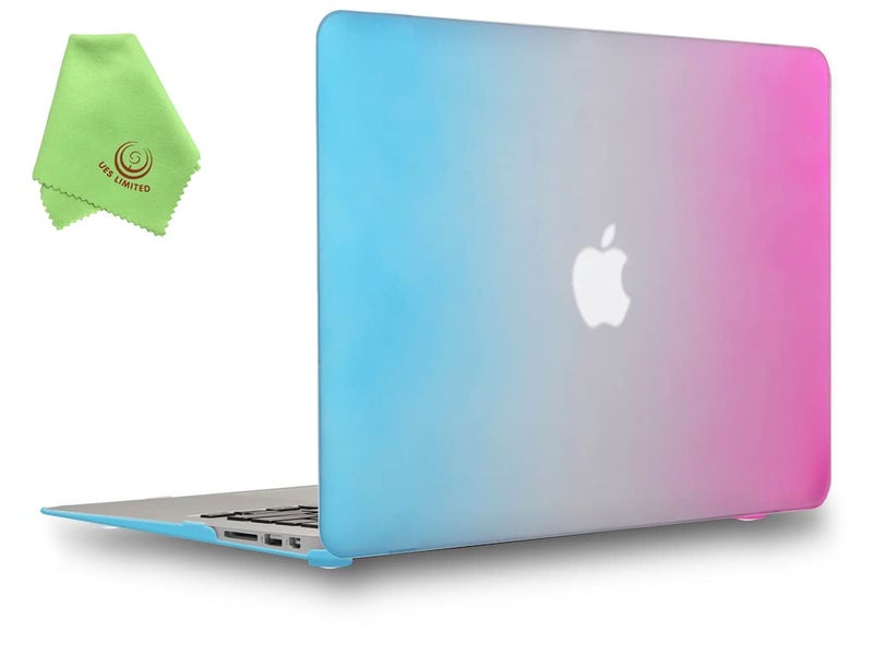 UESWILL Smooth Soft-Touch Matte Hard Shell Case Cover Compatible with 2010-2017 MacBook Air 13 inch (Model A1466 / A1369) + Microfibre Cleaning Cloth, Rainbow - Image 1